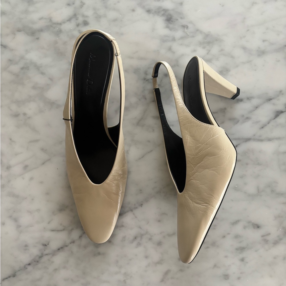 Elegant Beige Slingback Heels - Women's Dress Pumps